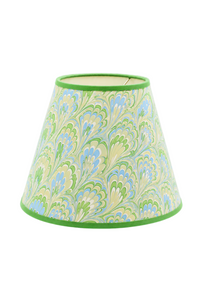 10" hand-marbled empire lampshade with seaglass peacock pattern - Inner Child