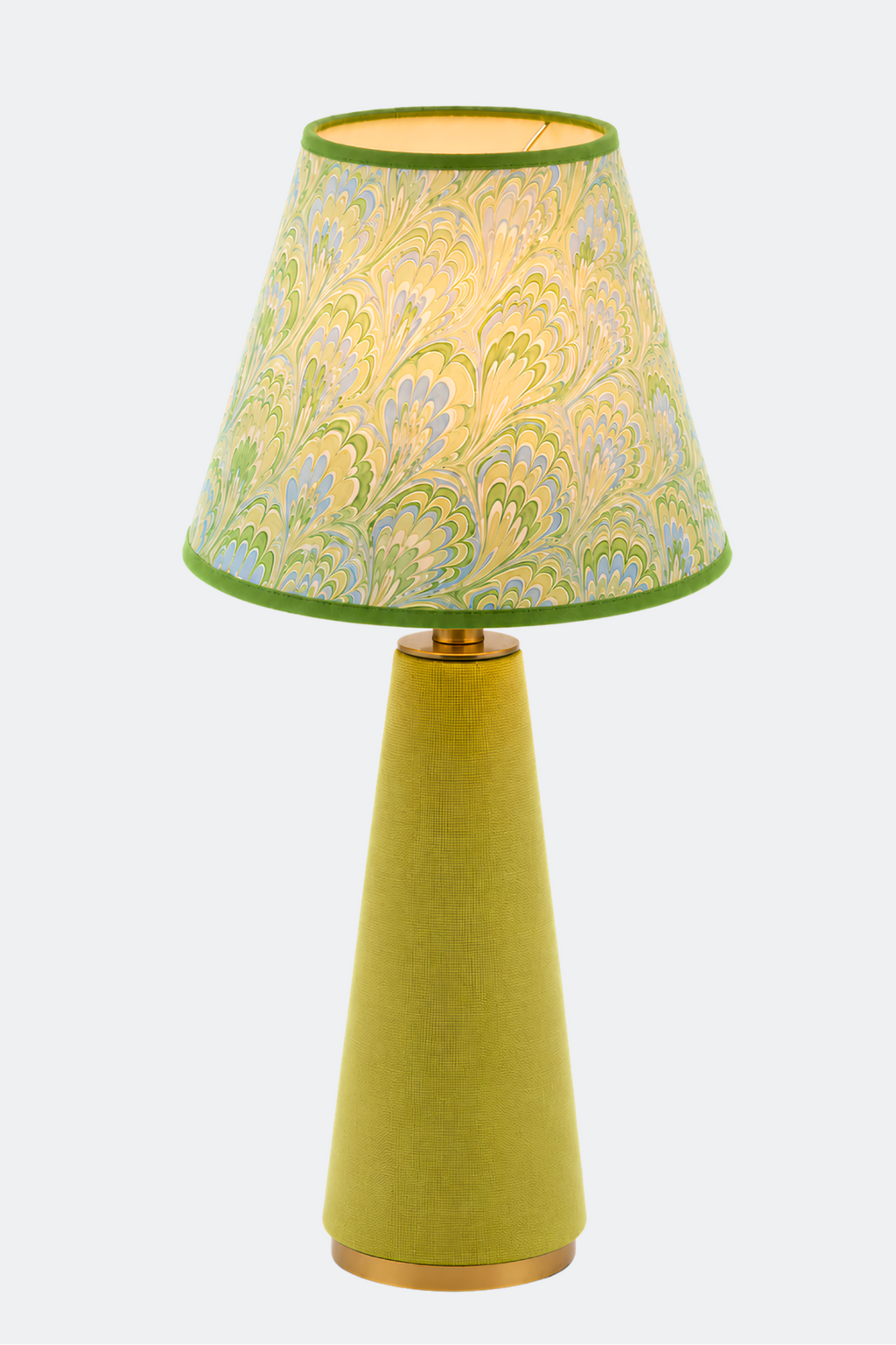 10" hand-marbled empire lampshade with seaglass peacock pattern - Inner Child