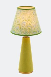 10" hand-marbled empire lampshade with seaglass peacock pattern - Inner Child