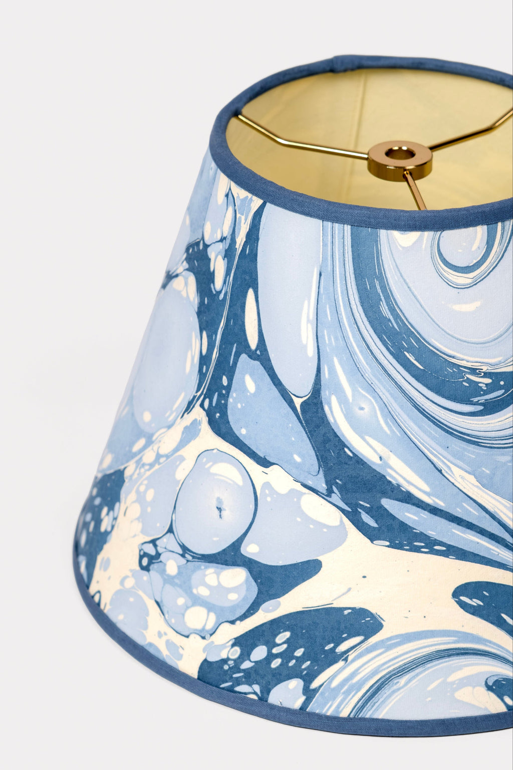 Close-up of 10 inch Empire Hard Back lampshade showing metal attachment hardware