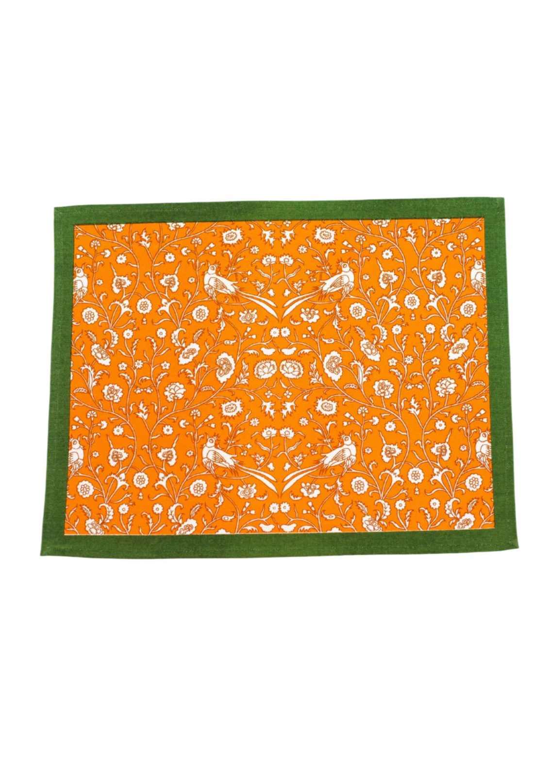 Birds of a Feather Orange Blockprint Placemat