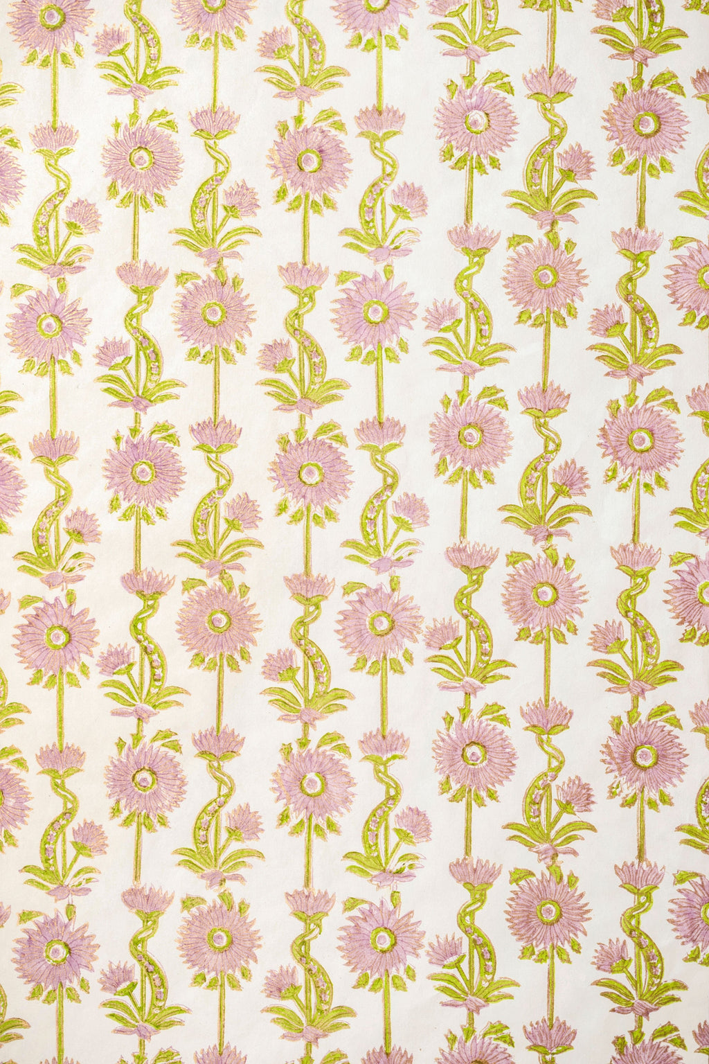 Lilac purple blockprint floral vines gift wrapping paper pack of 5 from Inner Child