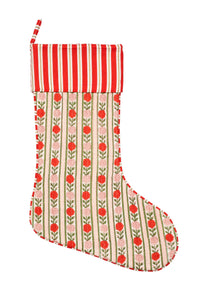 Inner Child blockprint holiday vintage floral stripe stocking