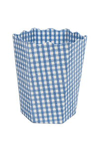 Blue gingham blockprint waste bin storage bin