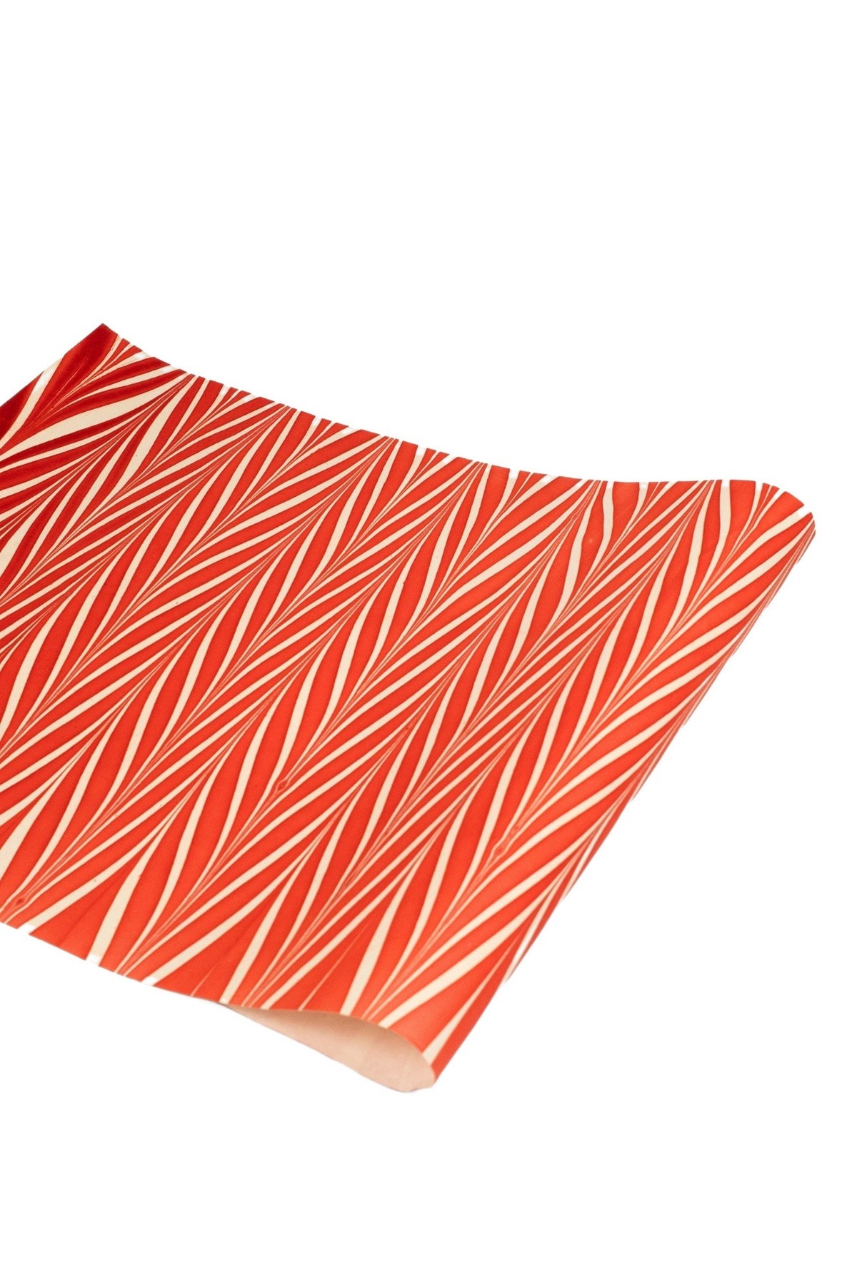 Hand-Marbled Candy Cane Gift Wrapping Paper Sheet, Set of 5