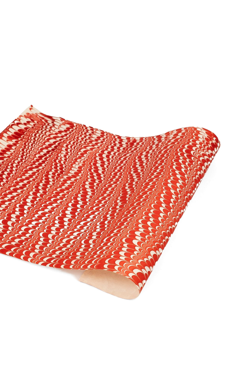 Hand-Marbled Candy Cane Swirl Gift Wrapping Paper Sheet