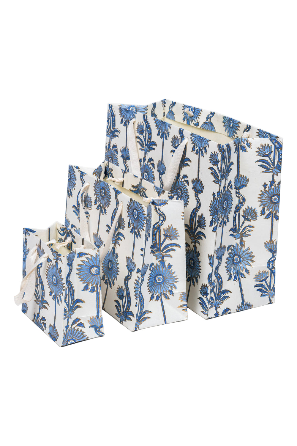 Inner Child hand-marbled mini picture frames - blue floral design alternate view