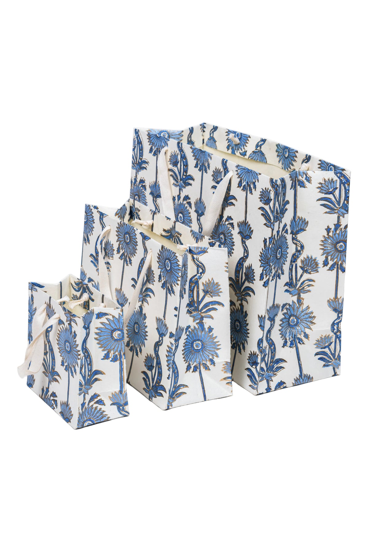 Inner Child hand-marbled mini picture frames - blue floral design alternate view