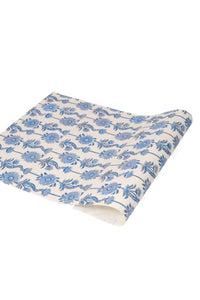 Blockprint Floral Vines Gift Wrapping Paper Sheets in Blue, Set of 5