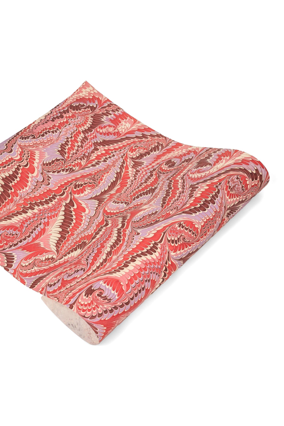 Hand-Marbled Florentine Pink Gift Wrapping Paper Sheet