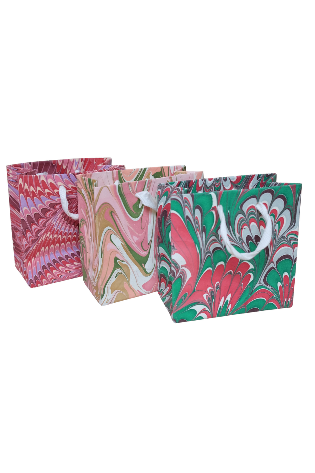 Florentine pink hand marbled gift bags collection from Inner Child