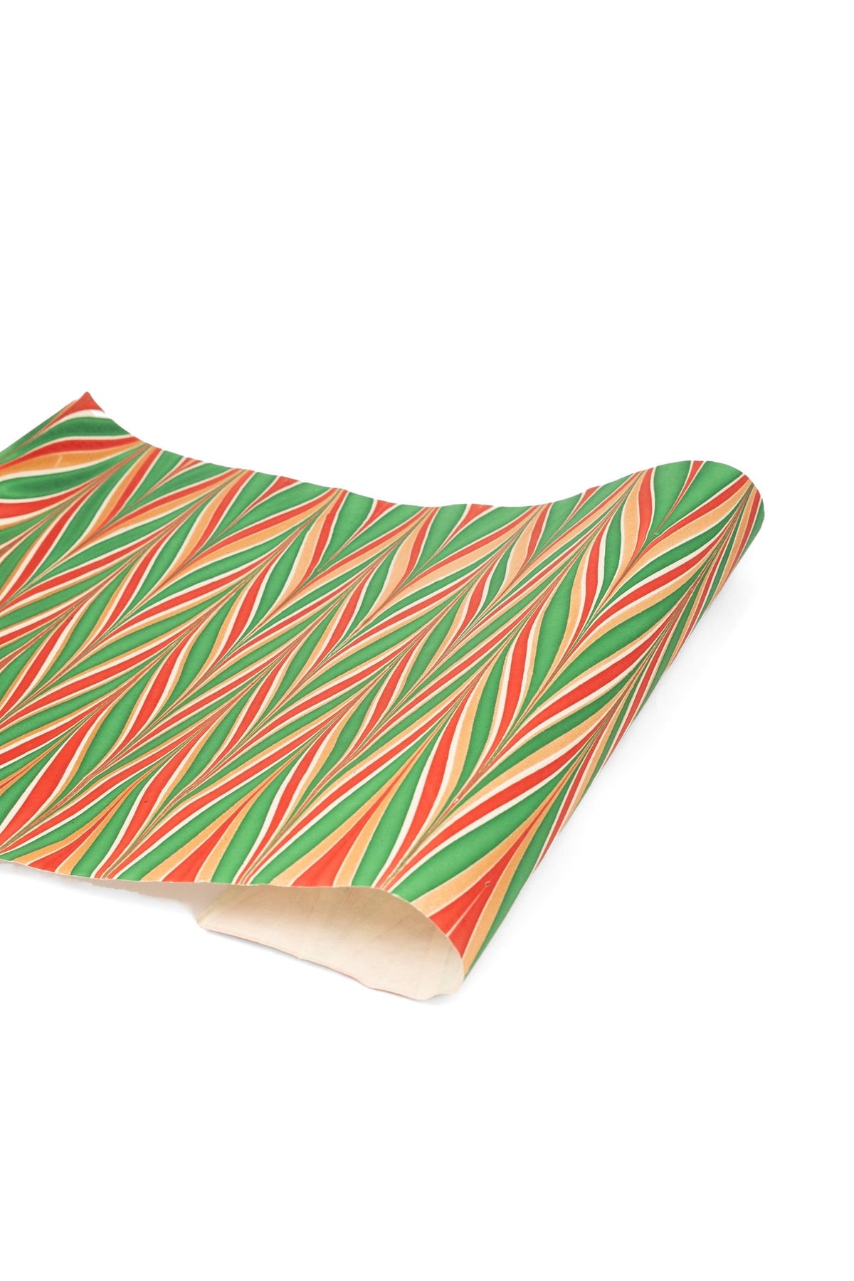 Hand-Marbled Gilded Holiday Gift Wrapping Paper Sheet