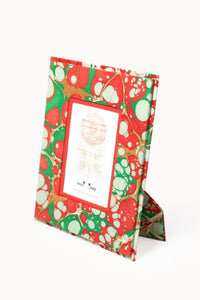 Hand-marbled Christmas gems 5x7 wall picture frame