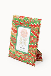 Hand-marbled Holiday Jingle 5x7 wall picture frame by Inner Child