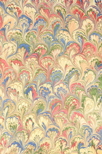 Inner Child multicolor hand-marbled gift wrap detailed pattern