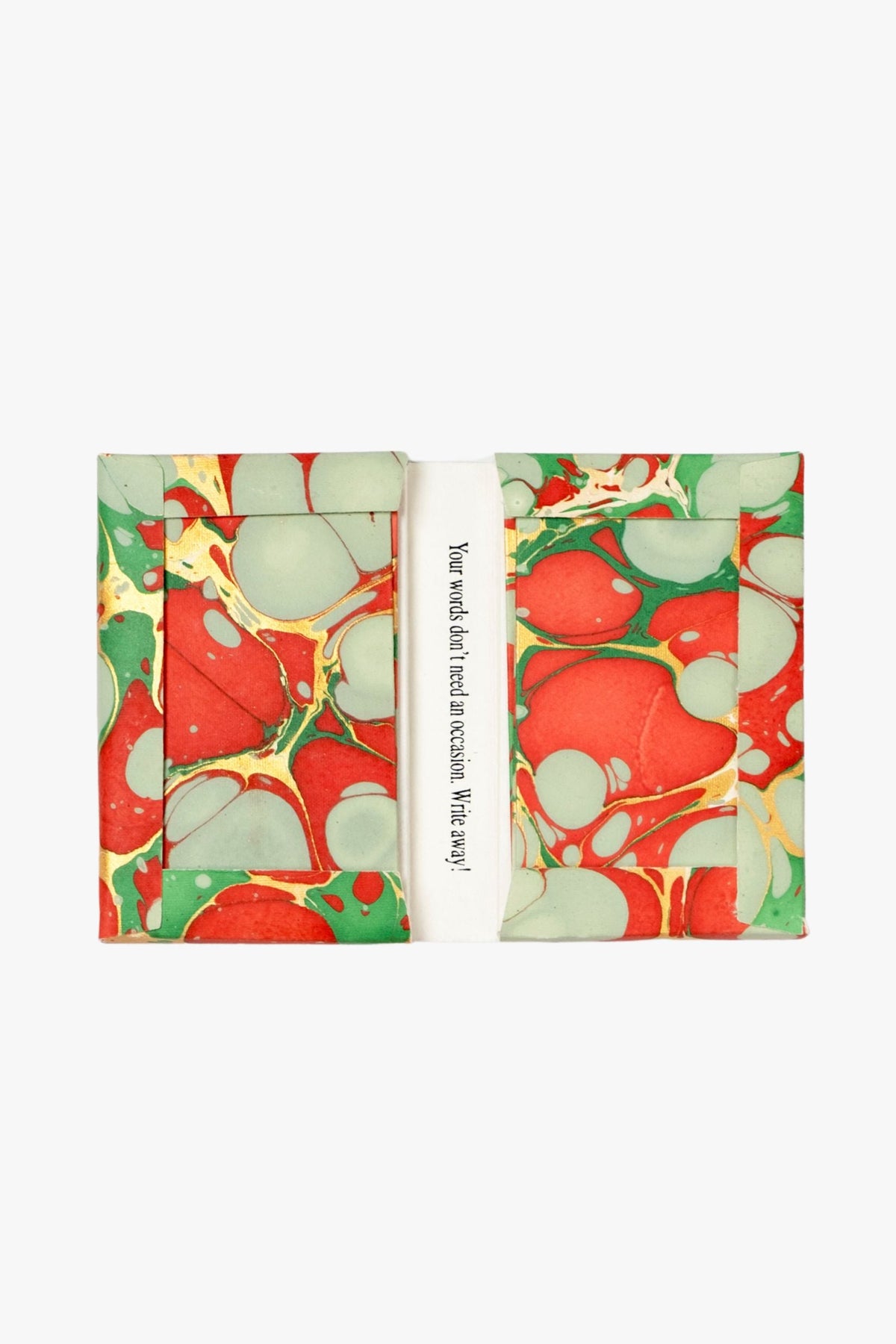 Inner Child hand-marbled Christmas Gems notecard set with inspirational band