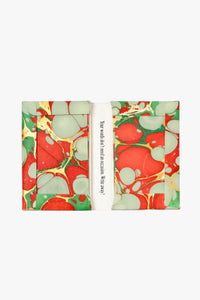 Inner Child hand-marbled Christmas Gems notecard set with inspirational band