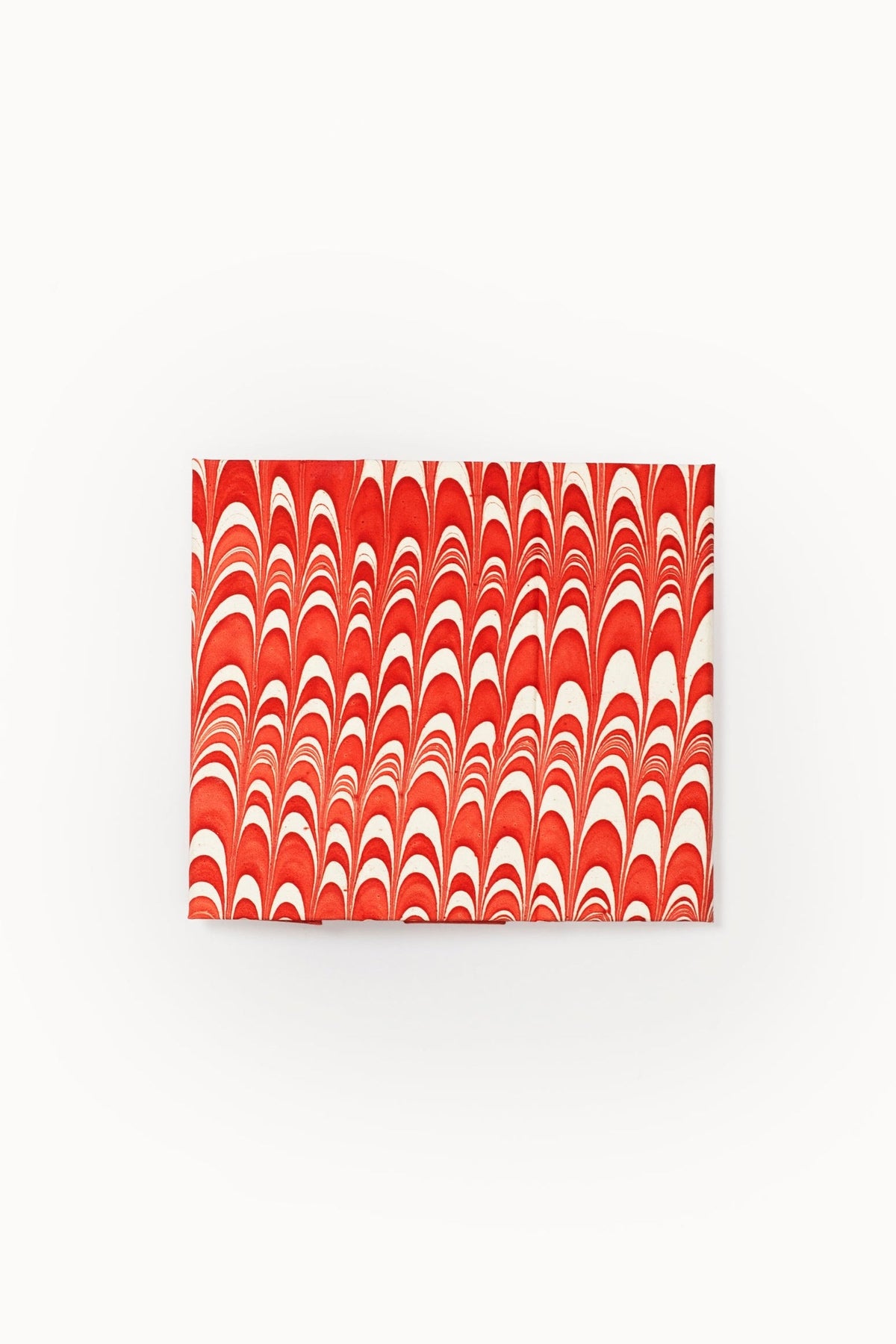 Hand-marbled Candy Swirl notecard, red white swirling pattern, Inner Child