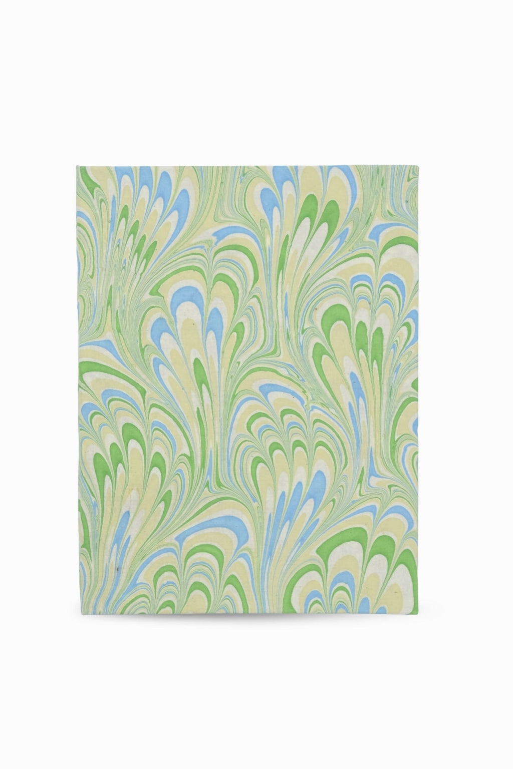 Hand-marbled pattern, seaglass peacock swirls