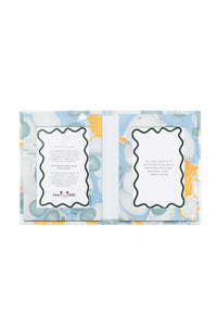 Hand-Marbled Picture Frame Folding Book 4x6 in Grey & Blue
