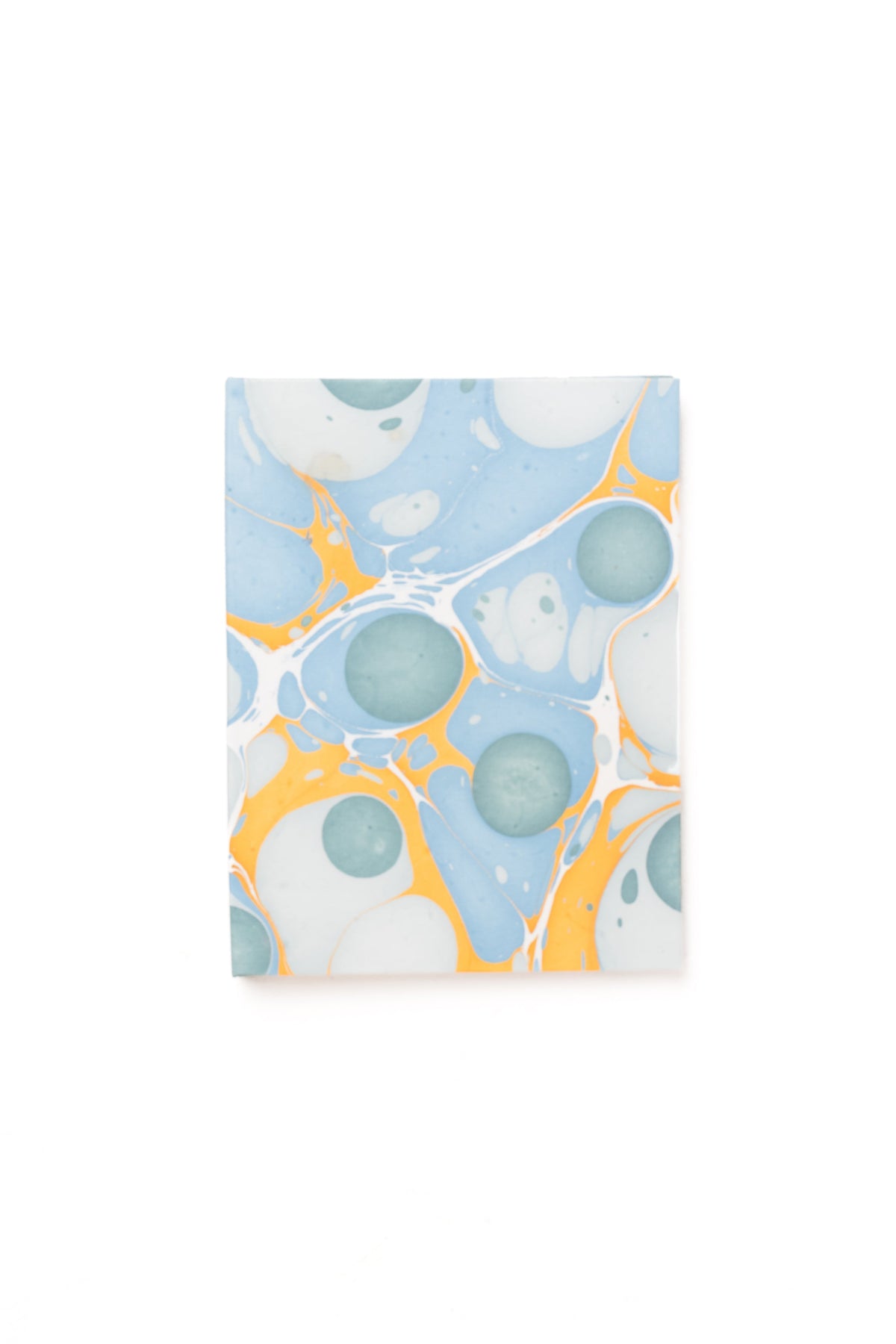 Hand-Marbled Picture Frame Folding Book 4x6 in Grey & Blue