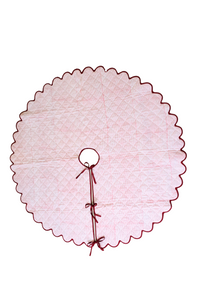 Reversible Holiday Arch Stripes scallop-edged quilted tree skirt