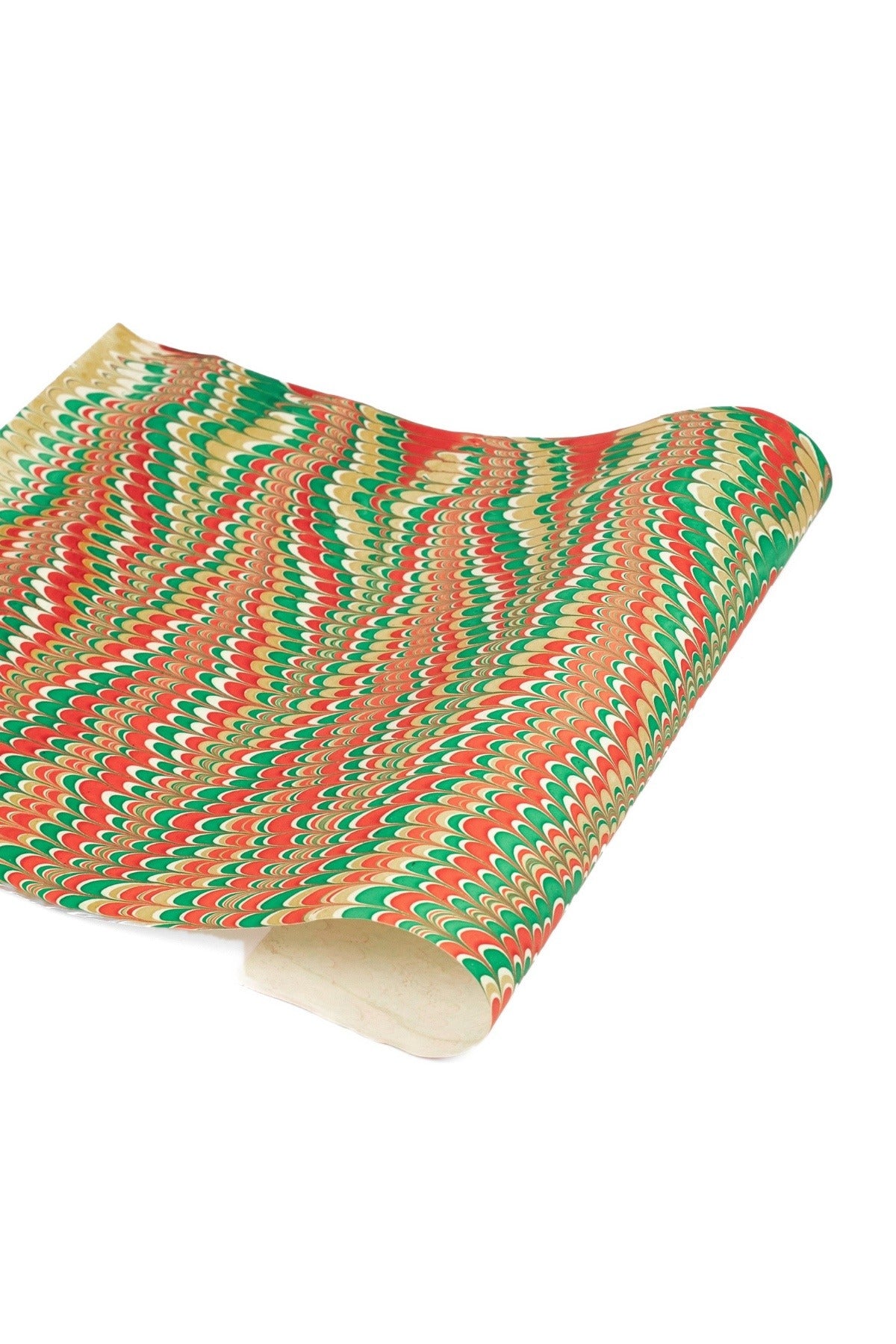 Hand-Marbled Holiday Jingle Gift Wrapping Paper Sheet, Set of 5
