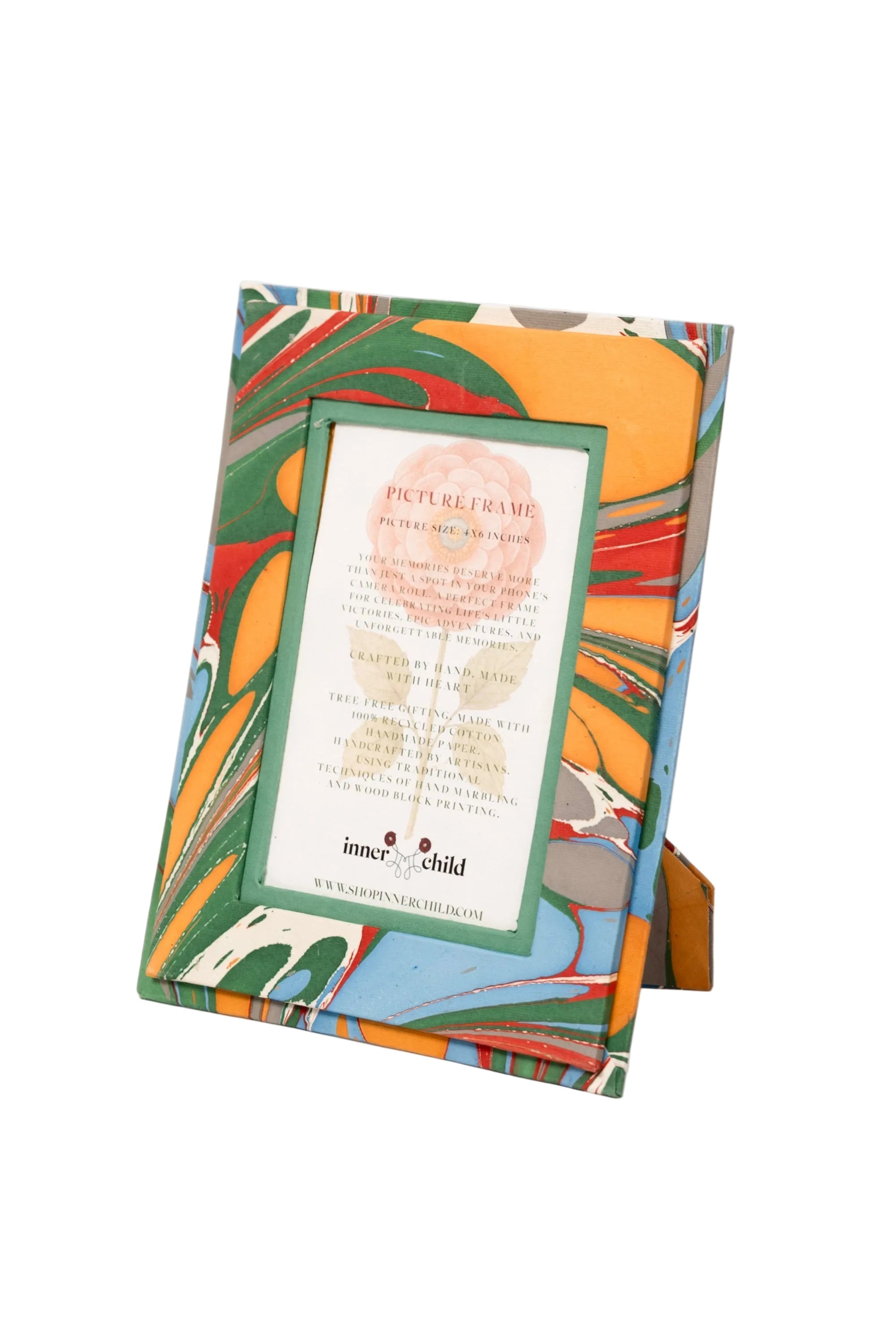 Inner Child Hand Marbled Picture Frame in Marais multicolor 4x6 size