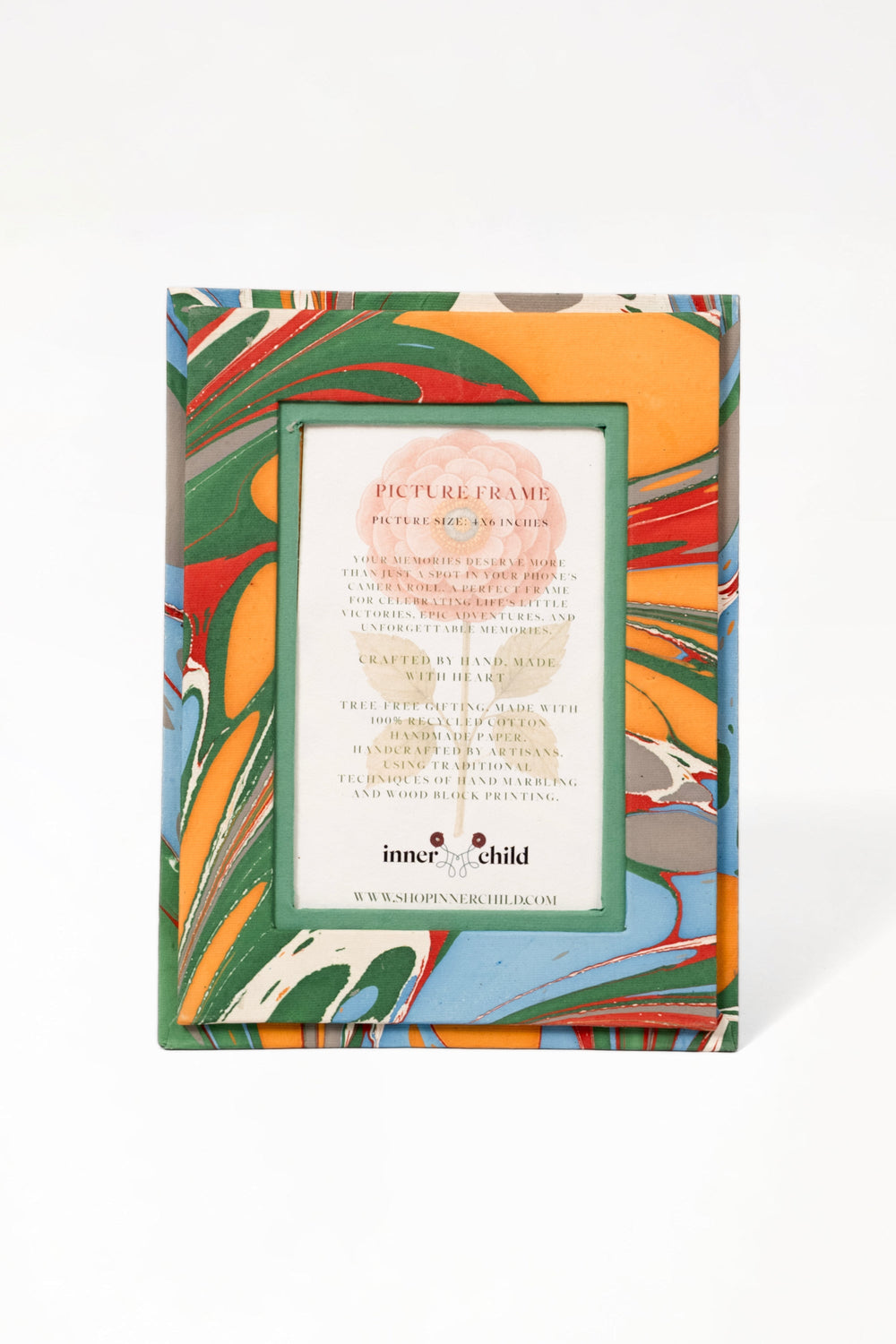 Inner Child Hand Marbled Picture Frame in Marais multicolor 4x6 size