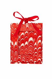 Mini Hand-Marbled Picture Frame Ornament in Candy Cane Swirl