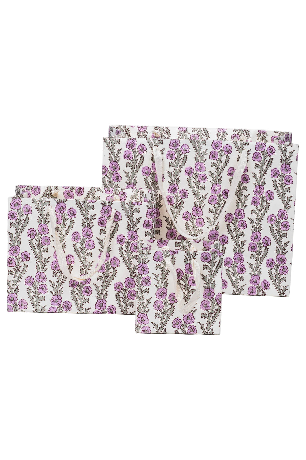 Inner Child hand-marbled mini picture frames - purple floral design with white handles