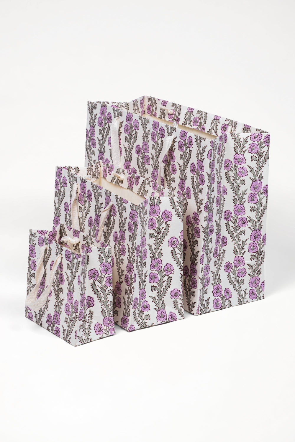 Inner Child hand-marbled mini picture frames - purple floral design alternate view