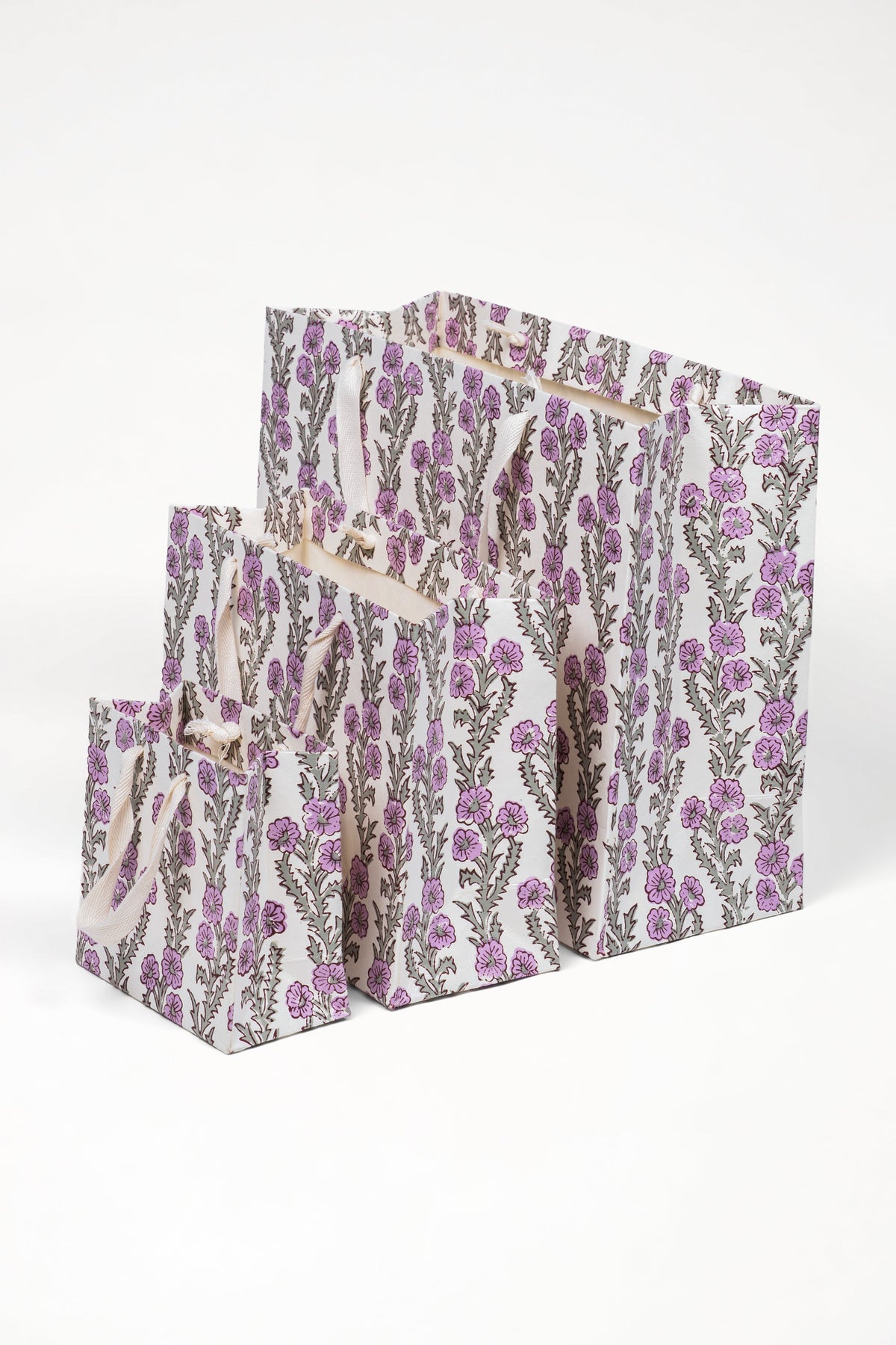 Inner Child hand-marbled mini picture frames - purple floral design alternate view