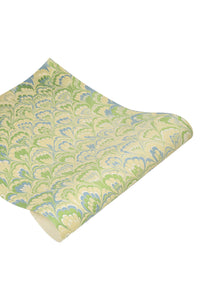 Inner Child hand-marbled mini frame design with green/blue/cream marbling patterns