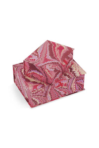 Hand-marbled keepsake box set in Florentine pink with stacked arrangement