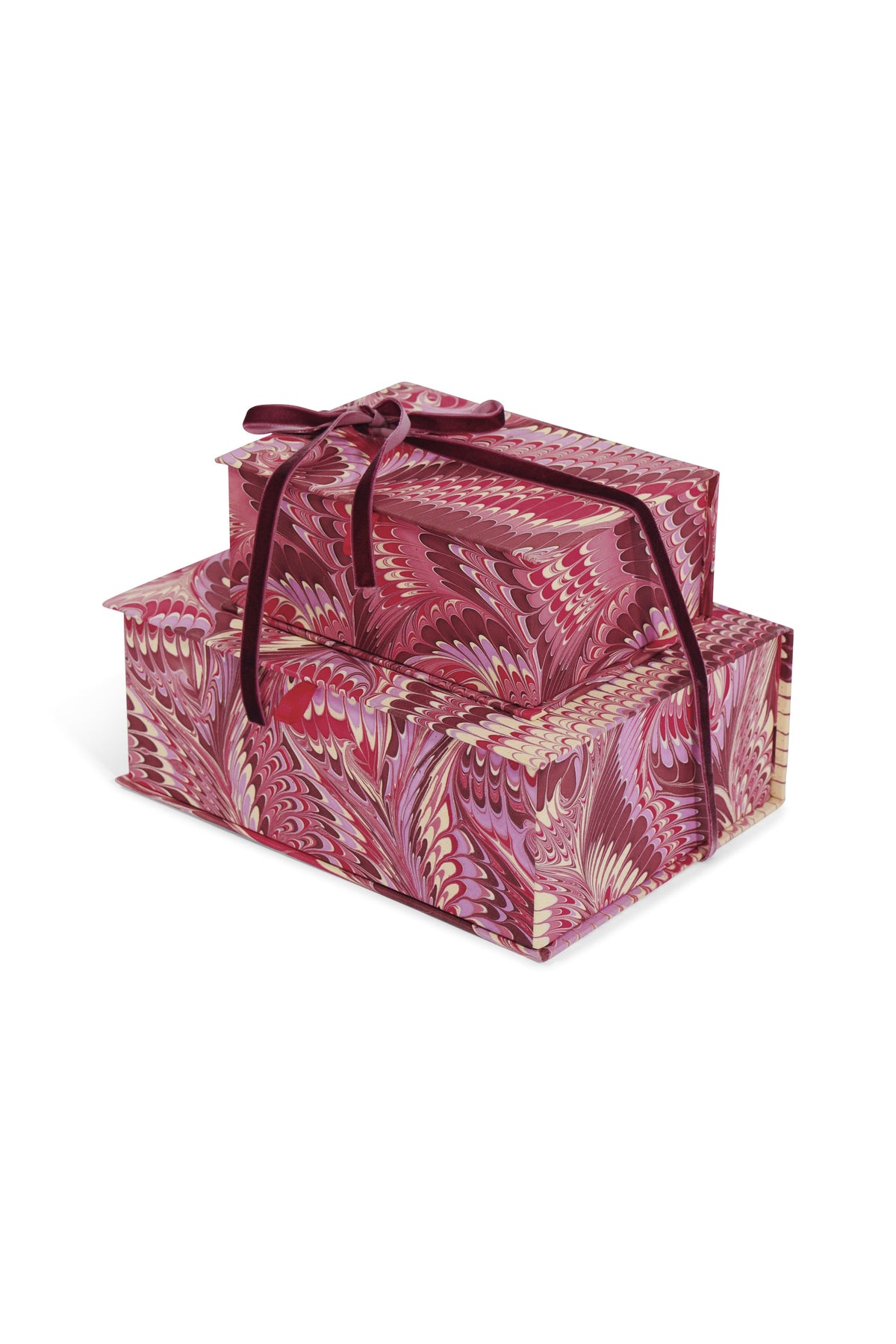 Inner Child hand-marbled keepsake box set in Florentine Pink style