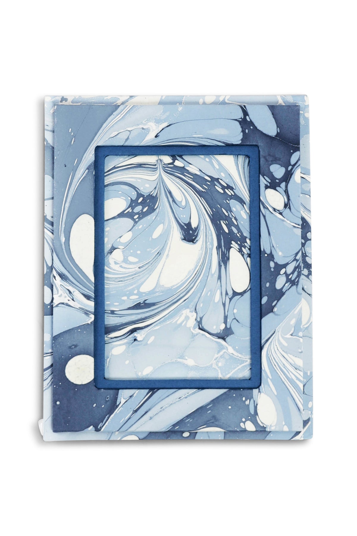 Hand-marbled Ocean Wave pattern 4x6 picture frame from Inner Child