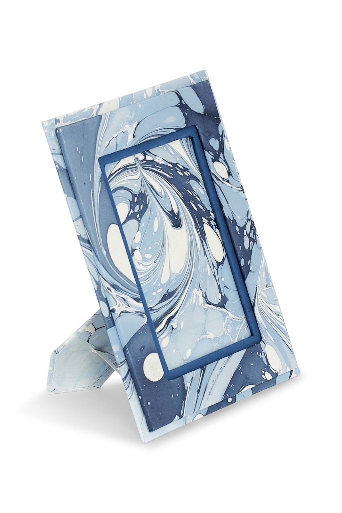 Hand-marbled Ocean Wave pattern 4x6 picture frame from Inner Child