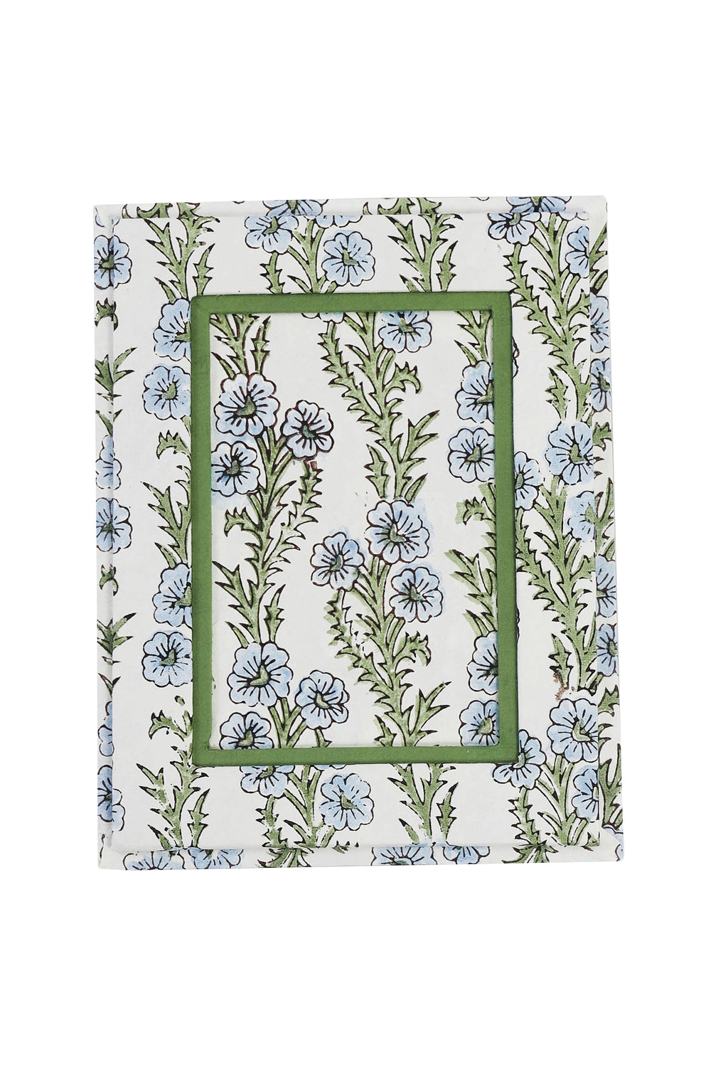 Blue forget-me-not floral fabric 4x6 rectangle picture frame