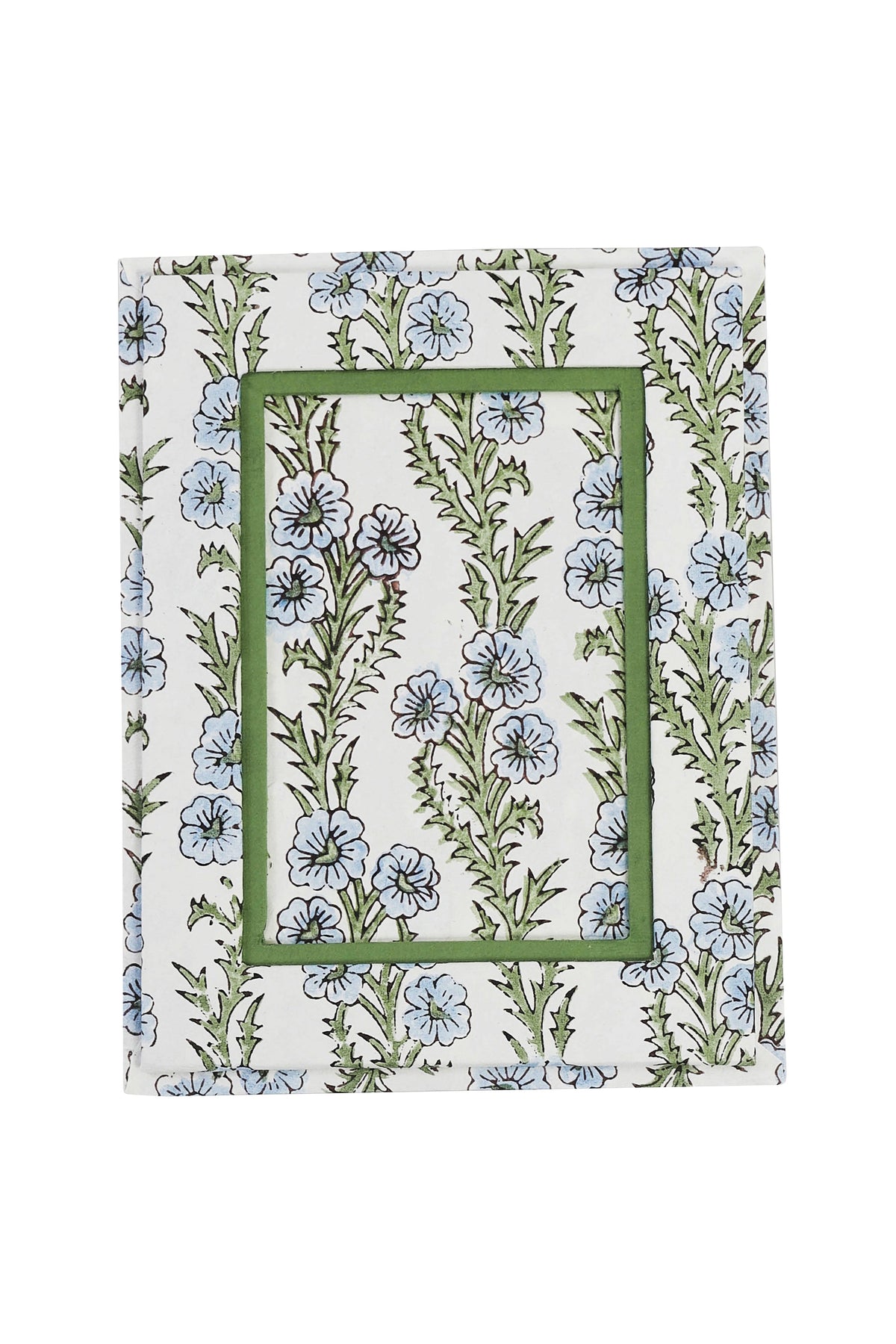 Blue forget-me-not floral fabric 4x6 rectangle picture frame
