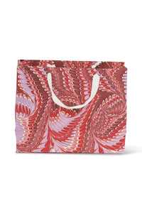 Medium Florentine pink hand marbled gift bag with white rope handle from Inner Child
