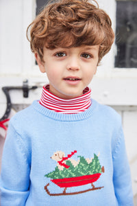 little english classic children's clothing red stripe turtleneck, soft cotton long sleeve top for fall