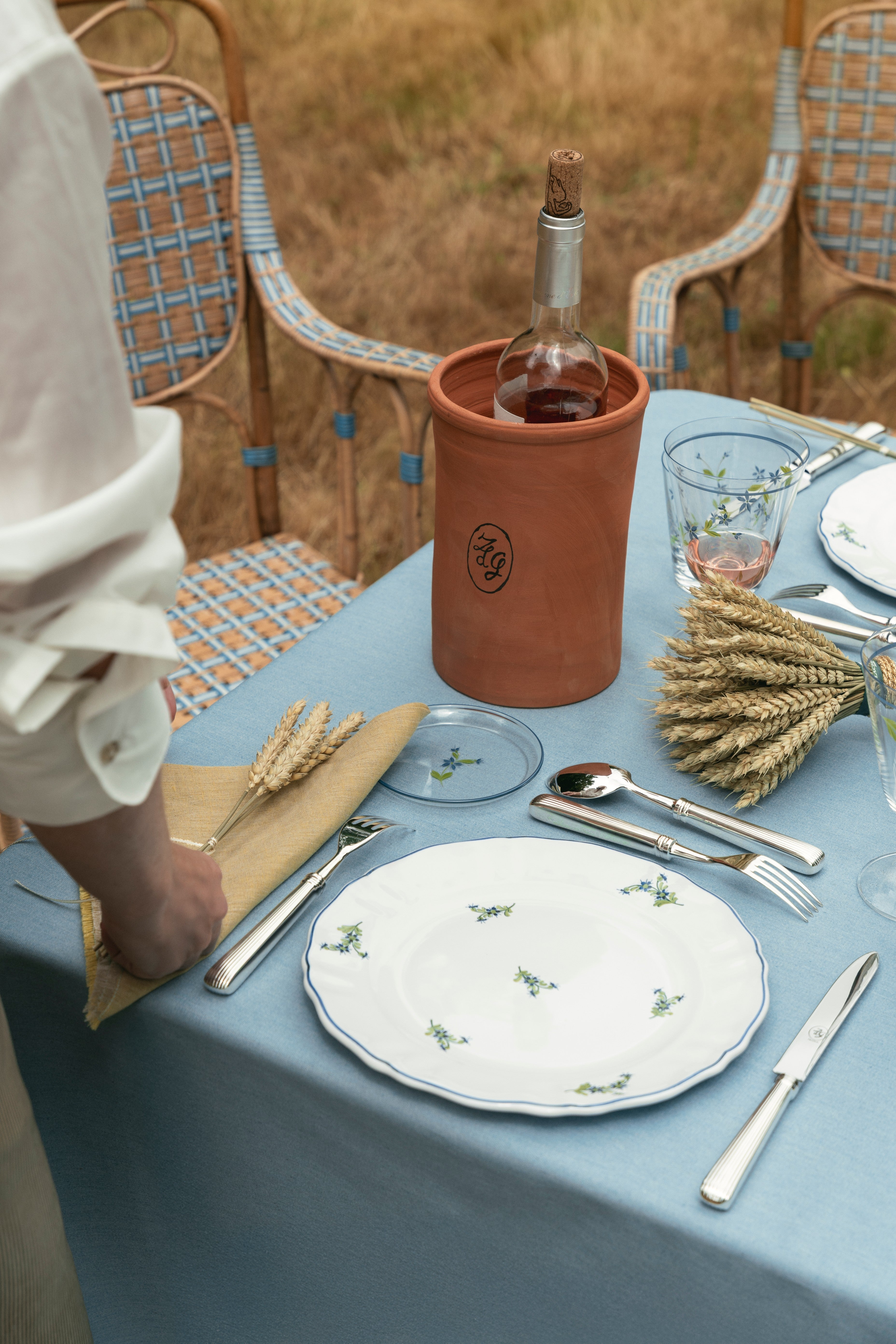 Les Bleuets Glass Bread Plate