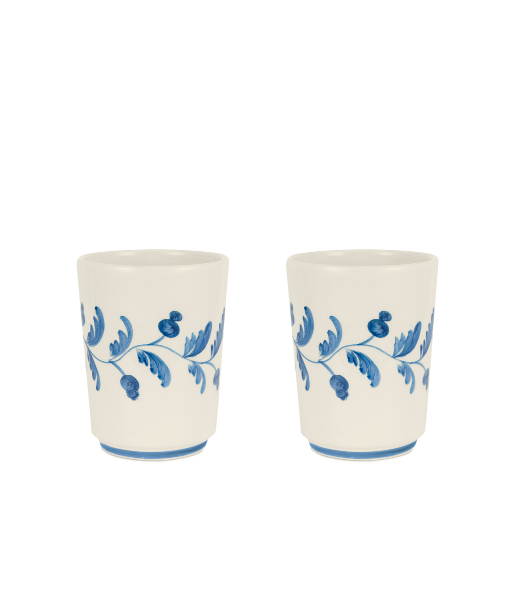 Rebecca Udall Iris Ceramic Pair of Tumblers, Denim, Cut Out