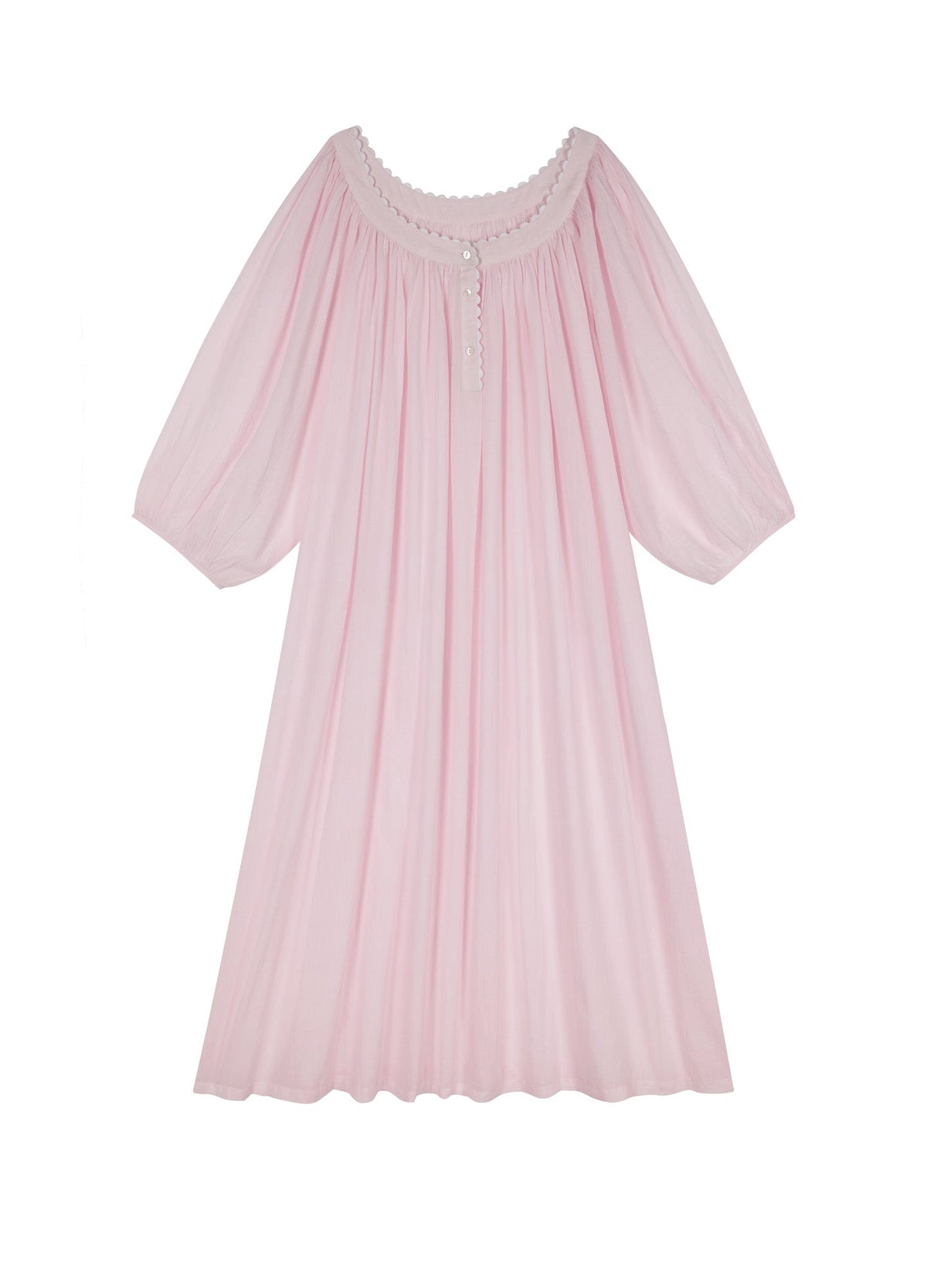 Isabel Scallop Nightdress in Pale Pink