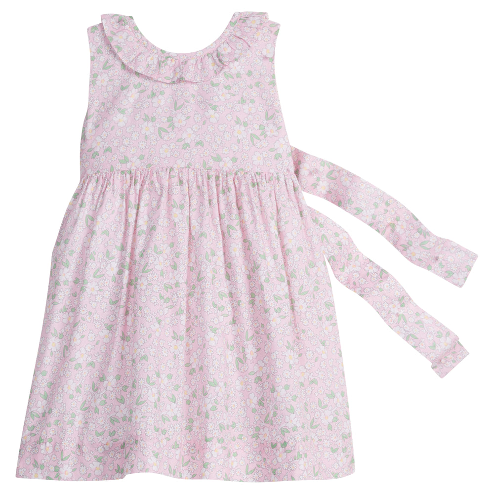 Little English traditional children's clothing.  Light pink floral dress for little girls for Spring