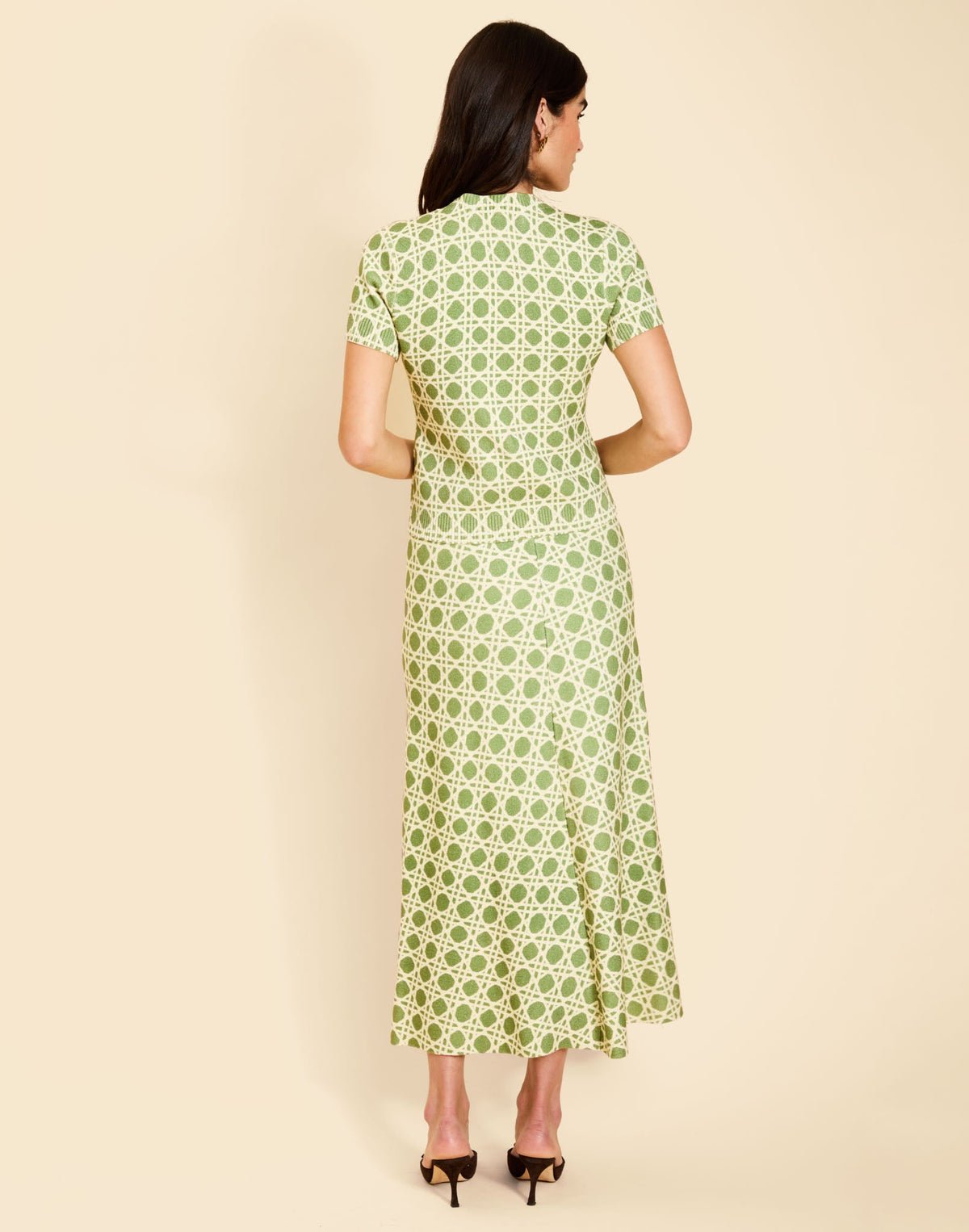Demi Midi Skirt in Evergreen Lattice