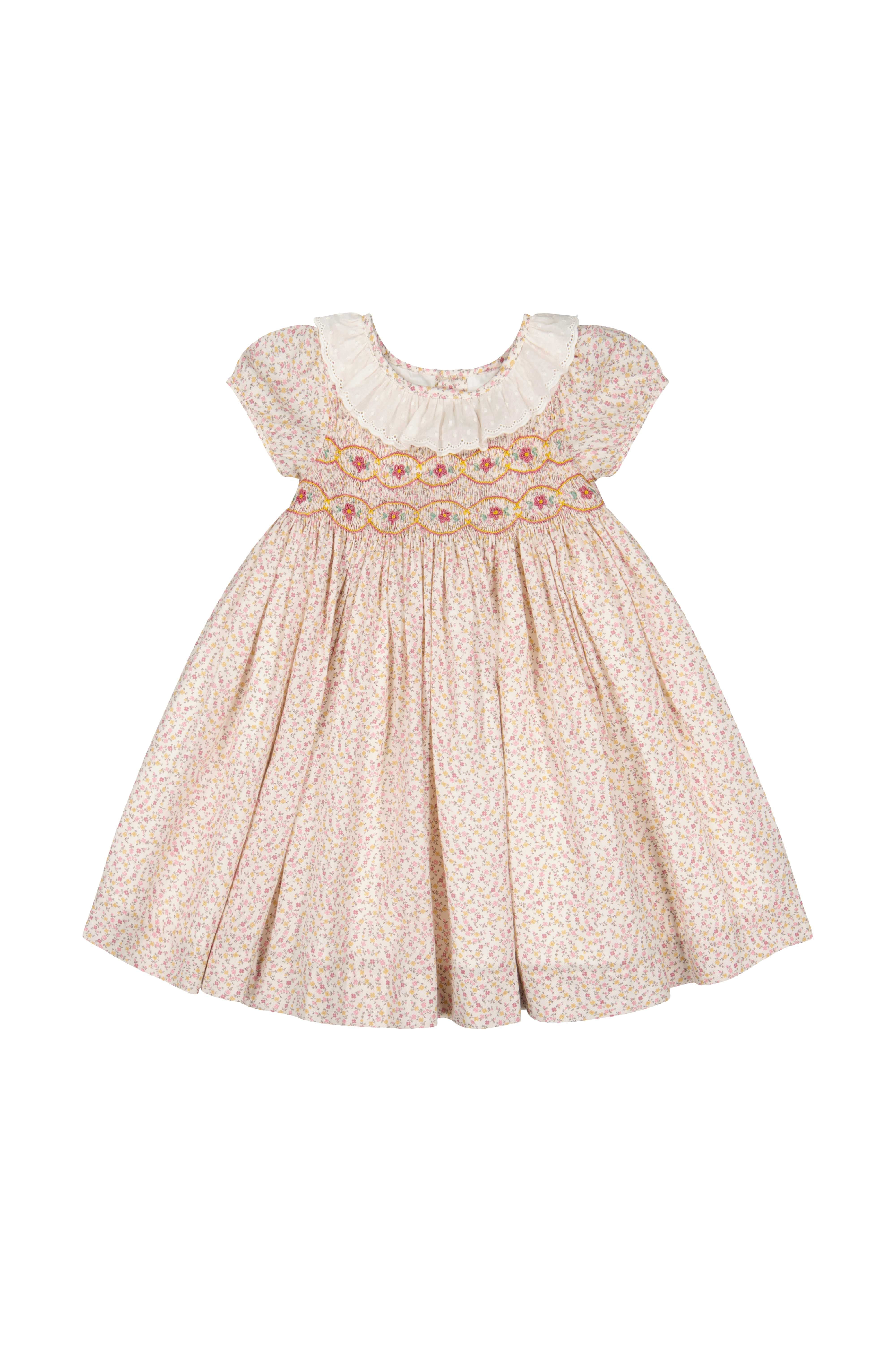 Isadora Short Sleeve Floral Smocked Dress