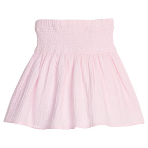 Little English classic isla skirt in jaipur pink with smocked waistband, for little girl 