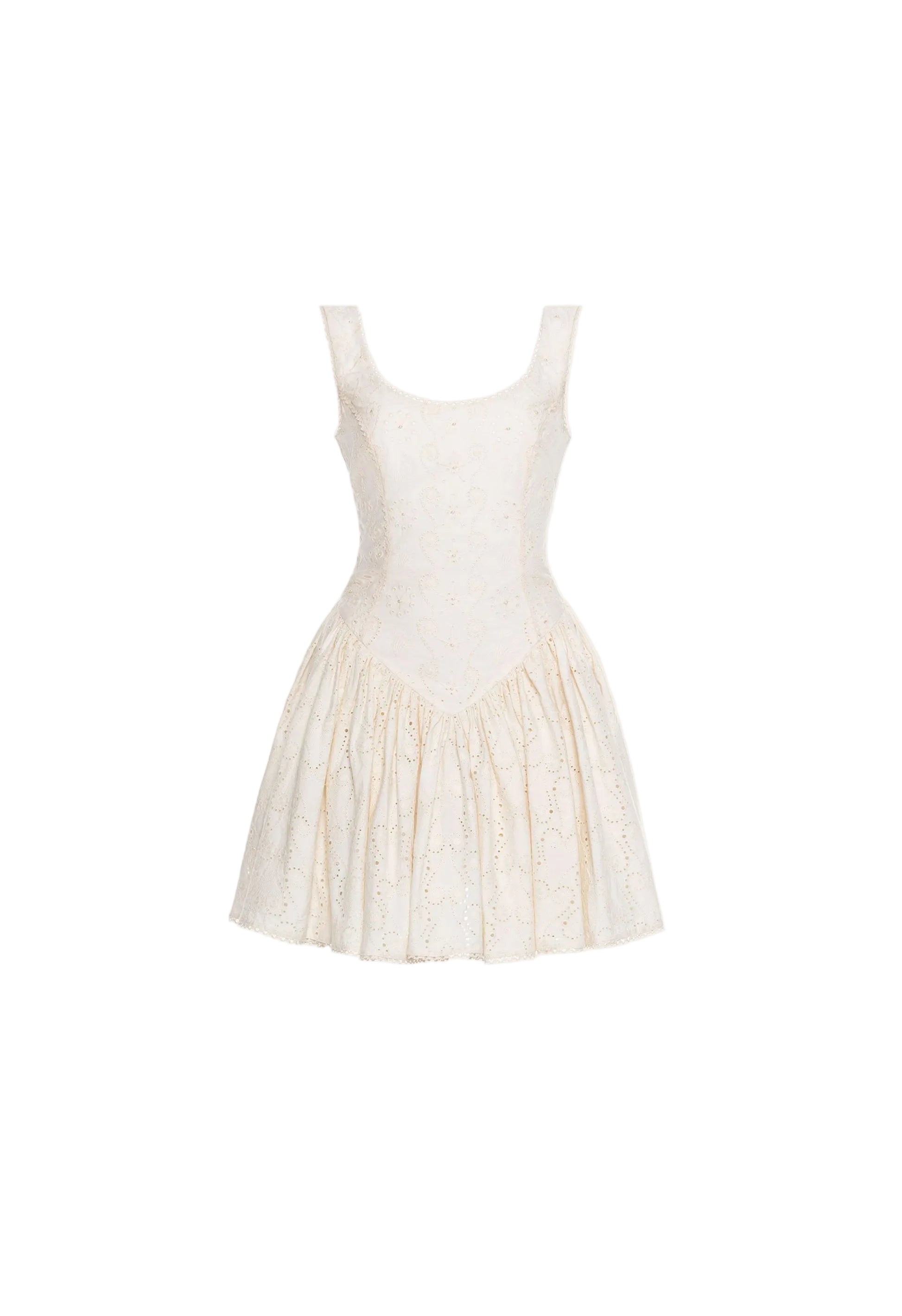 Pluma Mini Dress in Eyelet Playa
